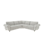 Rio Corner Sofa shown in plush velvet, view on a plain background