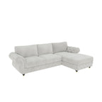 Rio L Shape Sofa shown in plush velvet, view on a plain background
