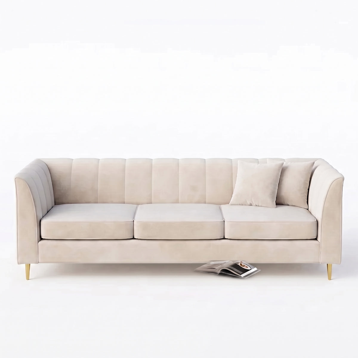 Romeo 3 Seater Sofa shown in cream, front view on a plain background